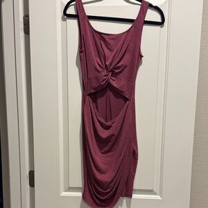 Elegant Pink Knot-Front Dress